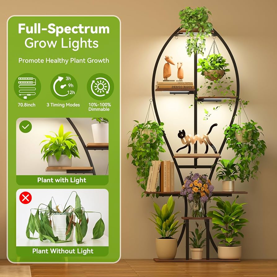 sakaeplant⭐︎ Amazon.com: Zekoled Plant Stand Indoor with Grow Lights